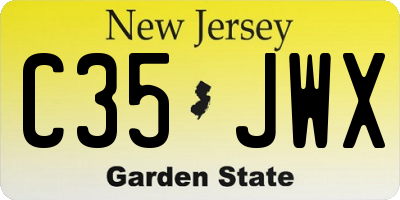 NJ license plate C35JWX