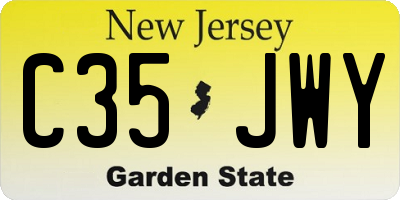 NJ license plate C35JWY