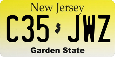 NJ license plate C35JWZ