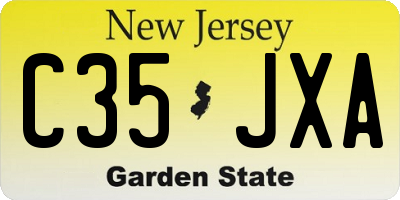 NJ license plate C35JXA