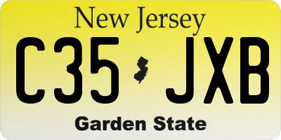 NJ license plate C35JXB