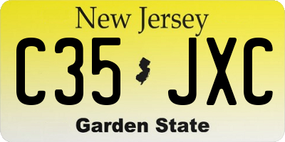 NJ license plate C35JXC