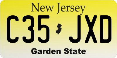 NJ license plate C35JXD