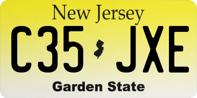 NJ license plate C35JXE