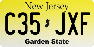 NJ license plate C35JXF