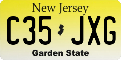 NJ license plate C35JXG