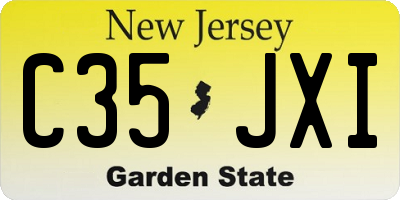 NJ license plate C35JXI