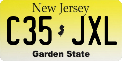 NJ license plate C35JXL