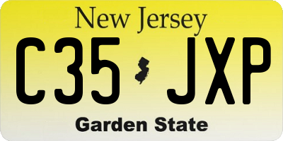 NJ license plate C35JXP