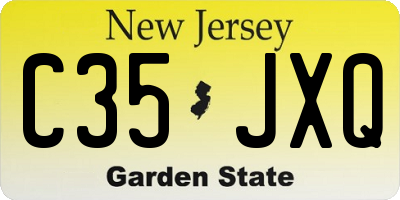 NJ license plate C35JXQ