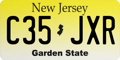 NJ license plate C35JXR