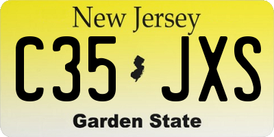 NJ license plate C35JXS