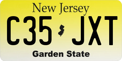 NJ license plate C35JXT