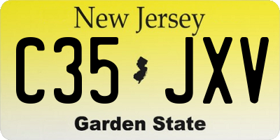 NJ license plate C35JXV