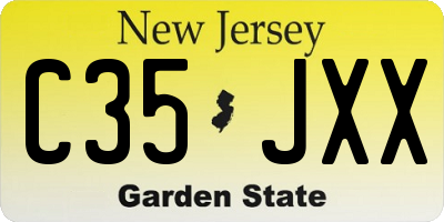 NJ license plate C35JXX
