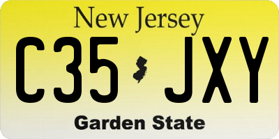 NJ license plate C35JXY