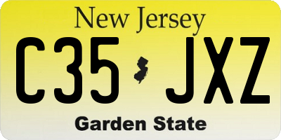NJ license plate C35JXZ