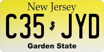 NJ license plate C35JYD