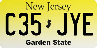 NJ license plate C35JYE