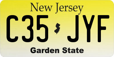 NJ license plate C35JYF