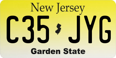 NJ license plate C35JYG