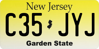 NJ license plate C35JYJ