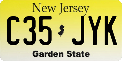 NJ license plate C35JYK