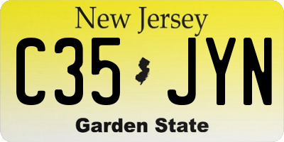 NJ license plate C35JYN