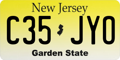 NJ license plate C35JYO