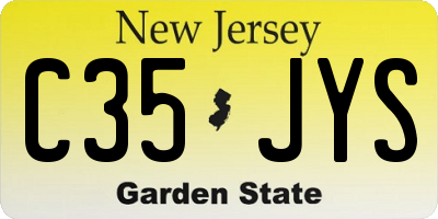 NJ license plate C35JYS