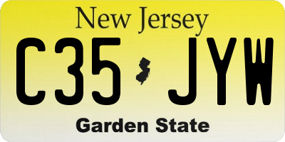 NJ license plate C35JYW