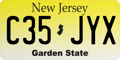 NJ license plate C35JYX