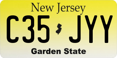 NJ license plate C35JYY