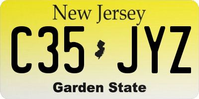 NJ license plate C35JYZ