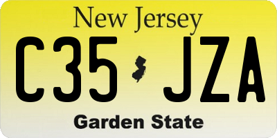 NJ license plate C35JZA
