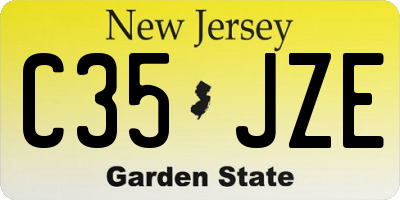 NJ license plate C35JZE