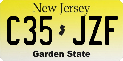 NJ license plate C35JZF