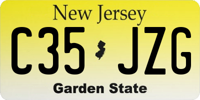 NJ license plate C35JZG