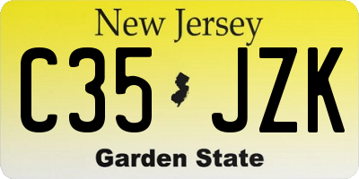 NJ license plate C35JZK