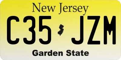 NJ license plate C35JZM