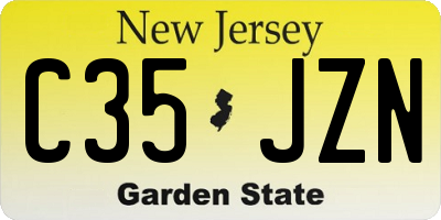 NJ license plate C35JZN