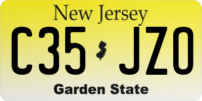 NJ license plate C35JZO