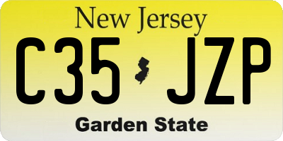 NJ license plate C35JZP