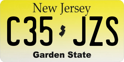 NJ license plate C35JZS