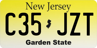 NJ license plate C35JZT