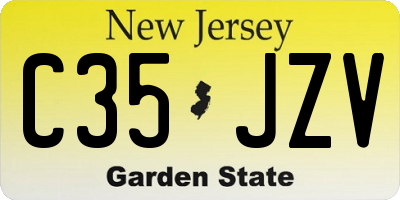 NJ license plate C35JZV