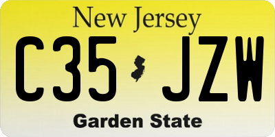 NJ license plate C35JZW