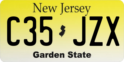 NJ license plate C35JZX