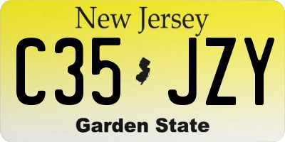 NJ license plate C35JZY