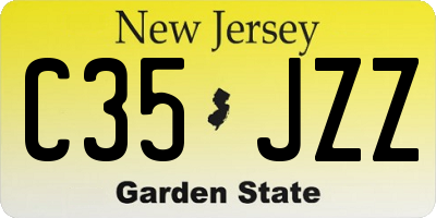 NJ license plate C35JZZ